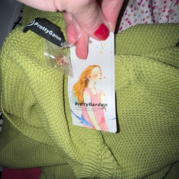 Pretty Garden Short Sleeve Crew Neck Ribbed Knit Blouse Top Cardigans small NWT - Picture 6 of 8